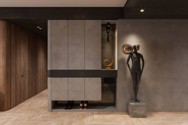 istock Modern Interior Design with Sculptural Art and Minimalist Decor 2184119749