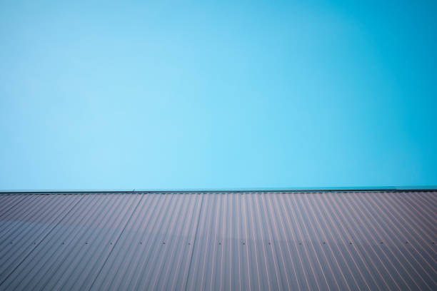istock Geometry design bulding  aluminium roof 2184127279
