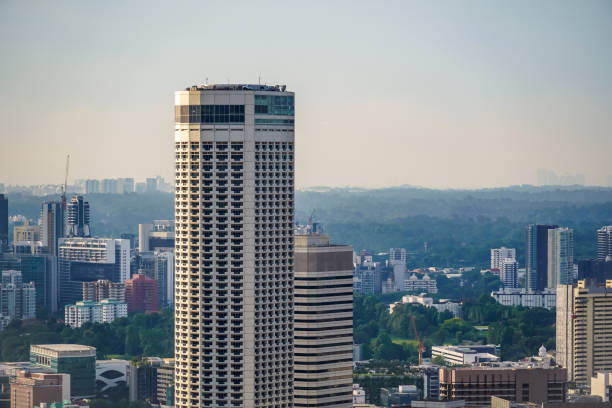 Skyscrapers on city skyline in Singapore