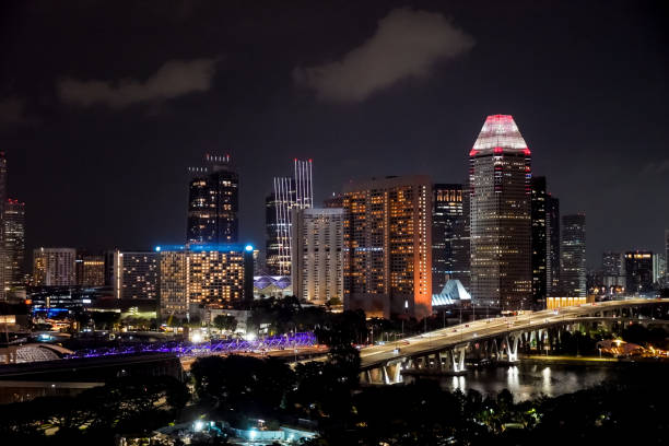istock Singapore city skyline at night 2184128672