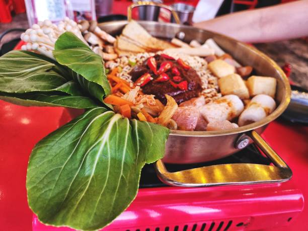 Korean hot pot soup and gochujang