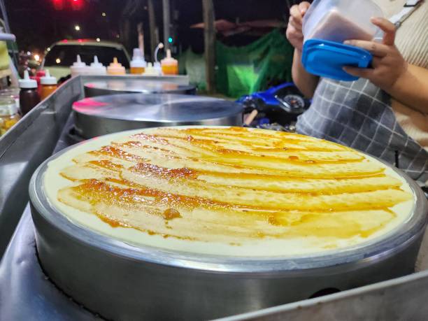 istock Making crepes pancakes Japanese food 2184130322