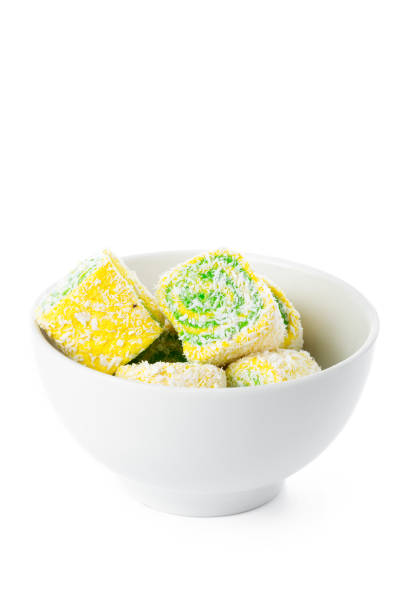 istock Tasty Turkish delight isolated on white 2184133637