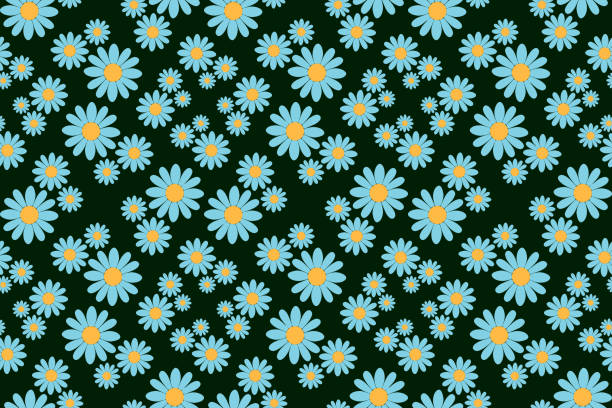 Colorful daisies bloom on deep green, celebrating the arrival of spring.