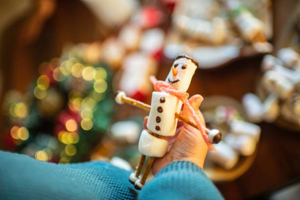 Girl at home enjoying Christmas time