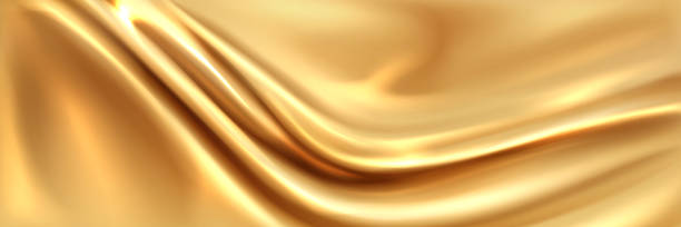 istock Gold silk cloth texture with folds and wrinkles. 2184143462