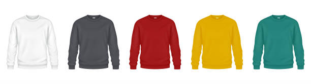 istock Colorful sweatshirts for autumn mockup illustrations set 2184148339