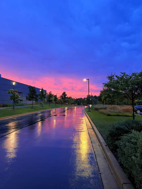 istock Beautiful View of sunset along clouds 2184152601
