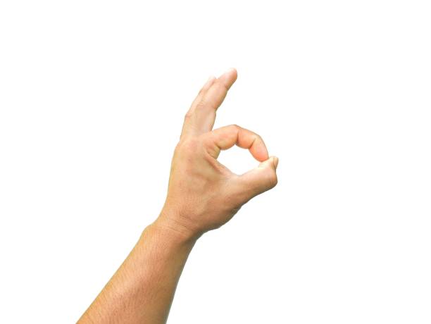 istock Male hands in OK gesture isolated on white background.  business concept. 2184158849