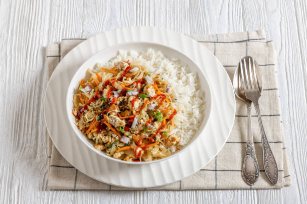 istock tofu egg roll in a bowl with jasmine rice 2184162527