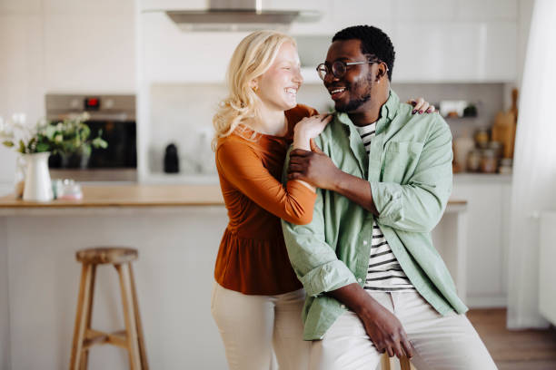 istock Portrait of young multicultural couple 2184163375