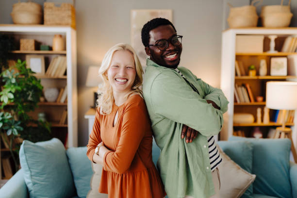 istock Portrait of young multicultural couple 2184164371