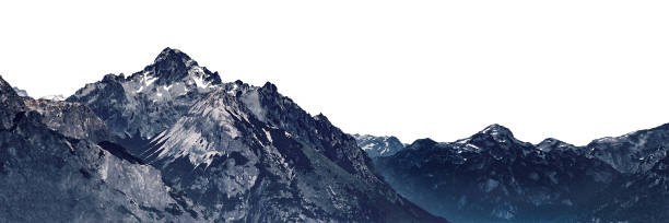 Panoramic shot snowy rocky andes range mountains landscape isolated photo