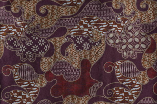istock dark red Indonesian batik motif, for the background 2184170055