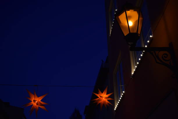 istock Christmas decoration with a street lamp 2184170180