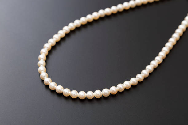 istock Pearl necklace on a black background 2184172732