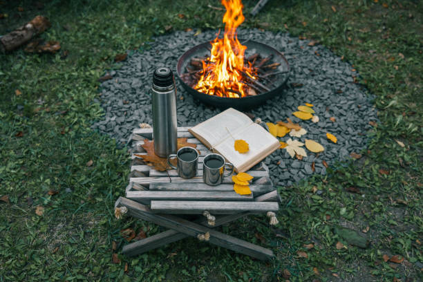 istock Book, thermos and fire, cozy autumn 2184172860