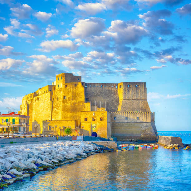 Castel dell'Ovo at the Naples habour, Italy