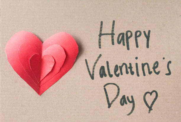istock Happy Valentine's Day greetings and a red heart. 2184176135