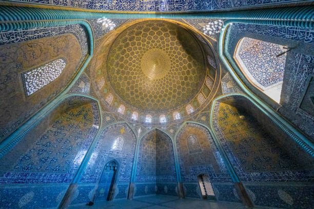 istock Sheikh Lotfollah Mosque, a blue tiled ceiling in a building, Isfahan, Iran 2184176739