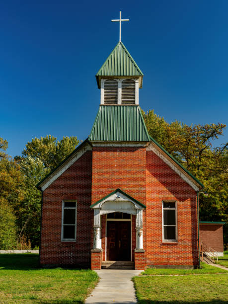 istock Red brick church in rural Idaho 2184176932
