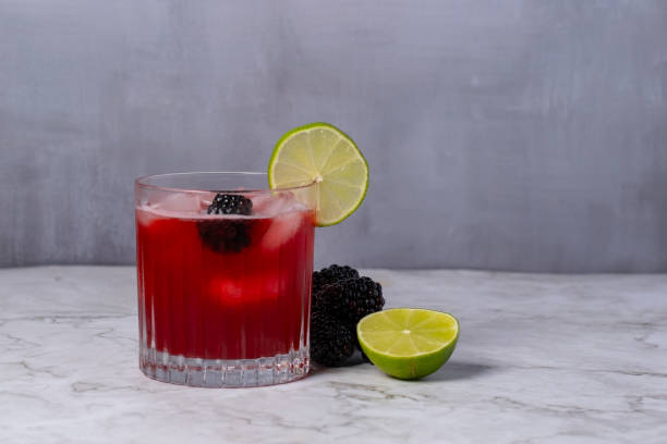 istock Blackberry margarita cocktail front view 2184177869