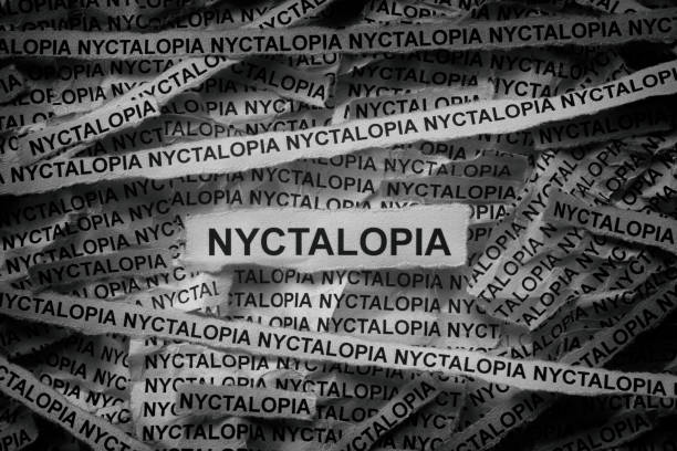 istock Strips of newspaper with the words Nyctalopia typed on them 2184177972
