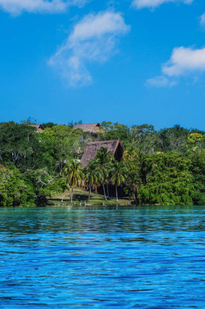 istock Coast of Bacalar Lagoon in Mexico 2184182602