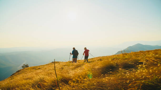 istock Active Senior Couple Hiking in the Countryside 2184183295