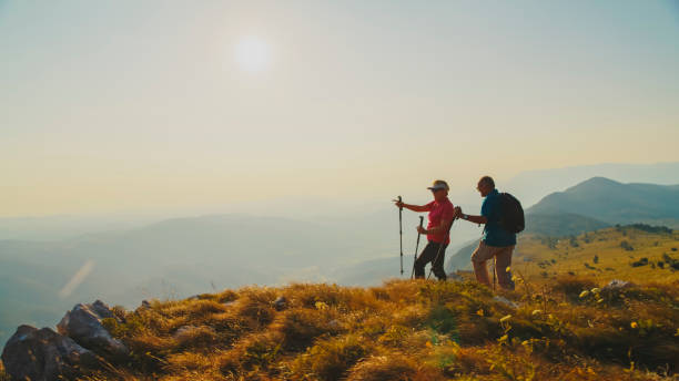 istock Active Senior Caucasian Couple on a Nature Hike 2184183319