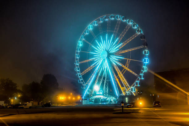 istock Observation Ferris wheel in the night 2184185398