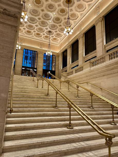 istock Classic stairs at Chicago Union Station 2184186325