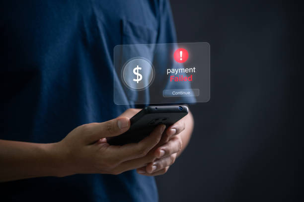 istock Declined Payment Alert, Digital Notification on Mobile Phone Showing Transaction Failure with Red Exclamation Icon, Emphasizing Financial Security and Technology Challenges 2184191648