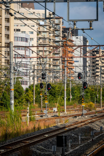 Railway track and power line infrastructure in Japan