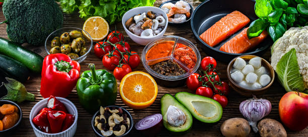 istock Food products representing the Mediterranean diet 2184196918