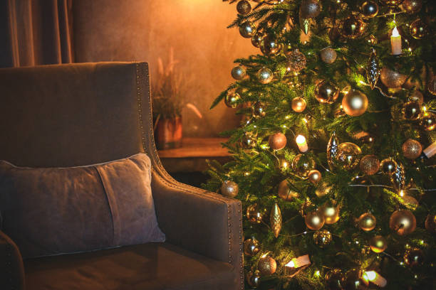istock Christmas tree and Christmas decorations in home interior 2184197263