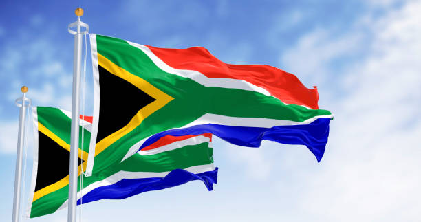 istock South Africa national flags waving 2184200921