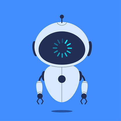 Robot With Loading Screen Display Vector Illustration For Tech Themed ...