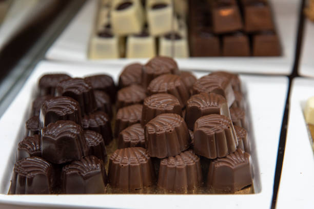 istock A tempting assortment of gourmet chocolates on a decorative plate 2184202776