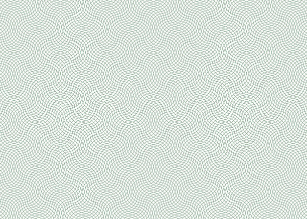 Seamless geometric green line curves guilloche vector pattern for banknotes or certificates. Seamless geometric green line curves guilloche vector pattern for banknotes or gift voucher, certificates, diplomas. Vector illustration. guilloche stock illustrations
