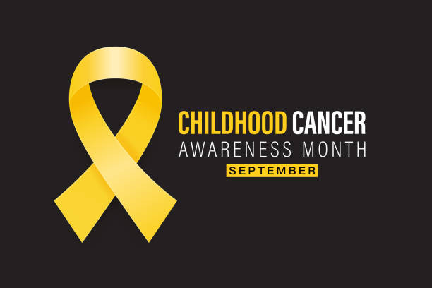 istock Childhood Cancer Awareness Month Banner, September. Card or Placard with Realistic 3D Vector Gold Yellow Ribbon on Black Background. Childhood Cancer Awareness Symbol. World Childhood Cancer Day 2184211137
