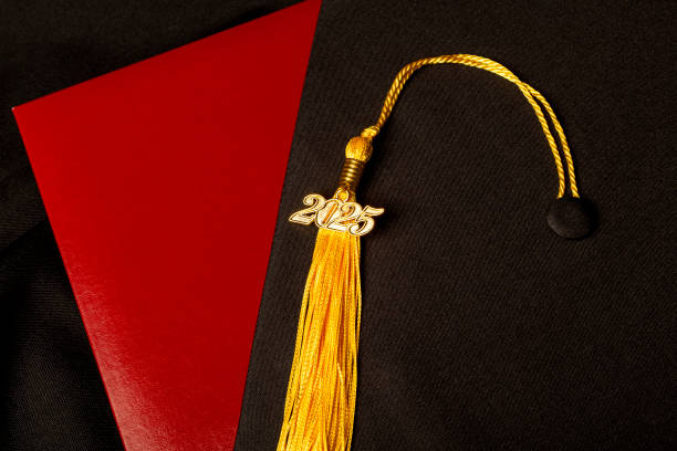 istock Graduation 2025 Tassel on Cap With Diploma 2184213796