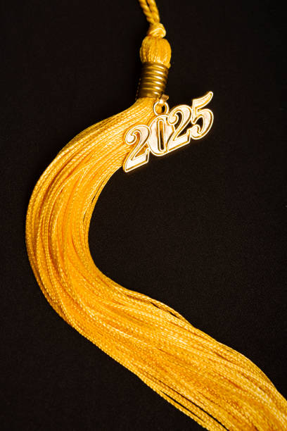 istock Curved Golden Tassel With 2025 Charm 2184213851