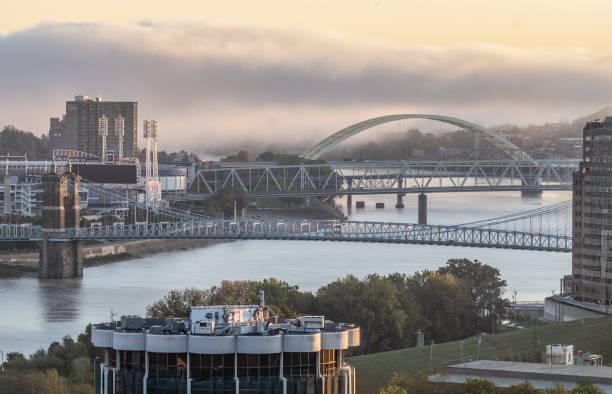 istock Cincinnati Bridge in Morning Fog, Ohio 2184215259