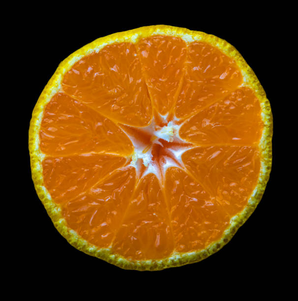 istock Fruit orange mandarin fresh color with black background 2184215563