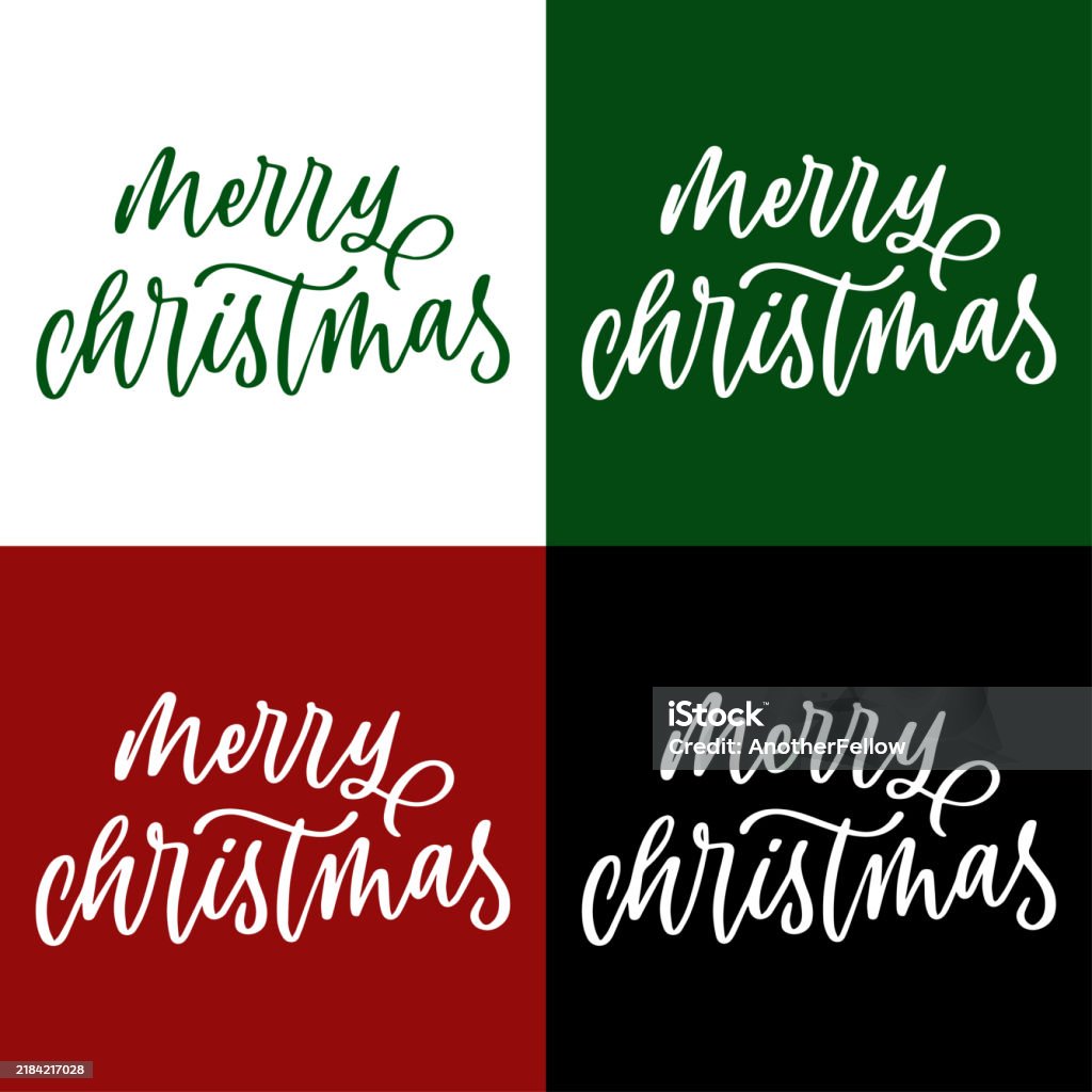 Christmas Graphics Lettering Christmas Hand Lettering Set Stock Illustration - Download Image Now ...