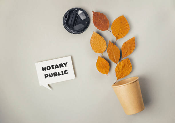istock Sign that says notary public is on a grey background 2184222199