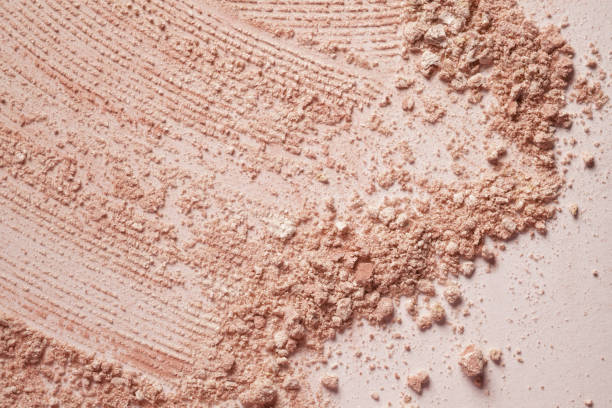 istock Cosmetic product beige pressed or loose powder texture swatch sample background 2184224530