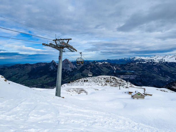 istock Snow covered mountains and ski slopes, ski area Stoos 2184227016