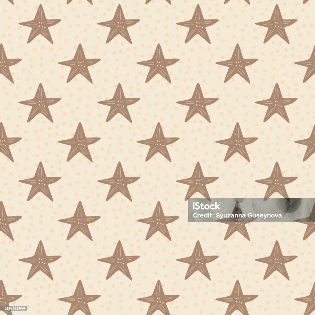Neutral Star Pattern Stars With Texture Seamless Pattern Nursery Decor Endless Background ...